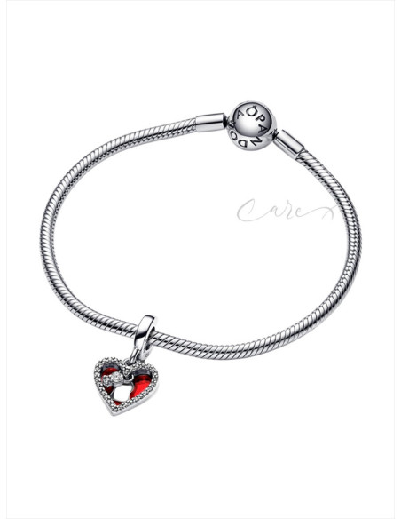 CHARM COLGANTE PANDORA DOBLE CORAZÓN ROJO Y CERRADURA 793119C01