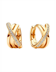 PENDIENTES DE ARO PANDORA PAVÉ CRUZADO 263150C01