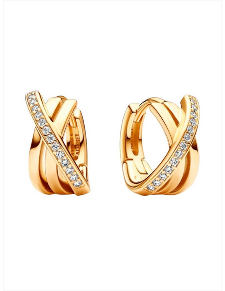 PENDIENTES DE ARO PANDORA PAVÉ CRUZADO 263150C01