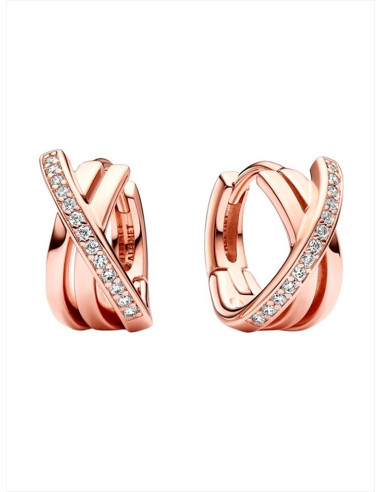 PENDIENTES DE ARO PANDORA PAVÉ CRUZADO 283150C01