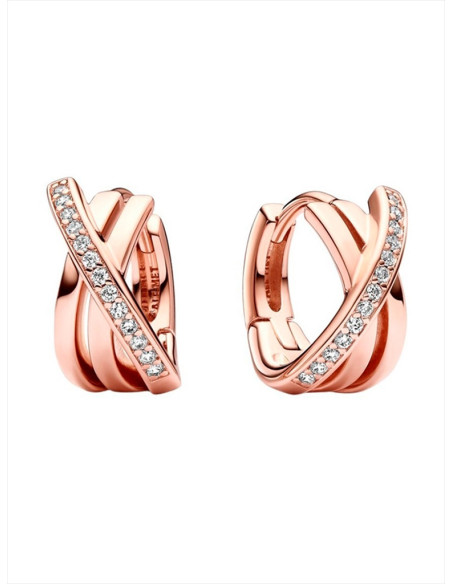 PENDIENTES DE ARO PANDORA PAVÉ CRUZADO 283150C01