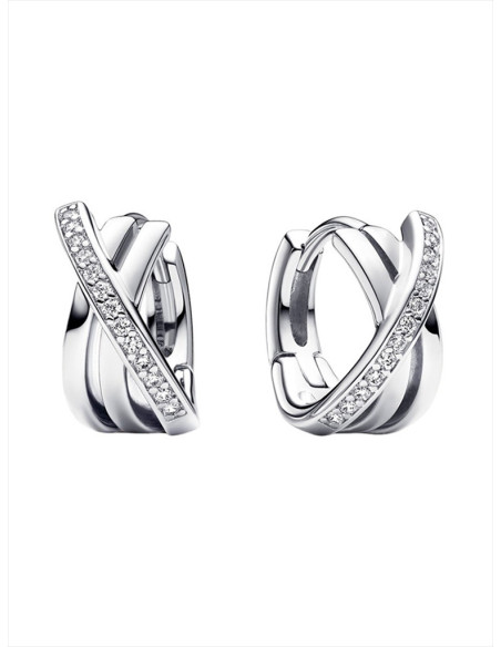 PENDIENTES DE ARO PANDORA PAVÉ CRUZADO 293150C01