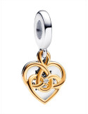 CHARM COLGANTE PANDORA DOBLE GRABABLE MAMA CON UN DIAMANTE SINTÉTICO 763237C01