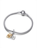 CHARM COLGANTE PANDORA DOBLE GRABABLE MAMA CON UN DIAMANTE SINTÉTICO 763237C01