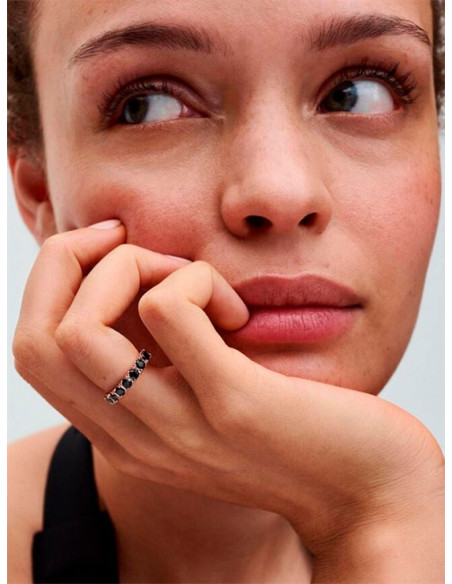 ANILLO PANDORA ETERNITY FILA NEGRA BRILLANTE 180050C02-52