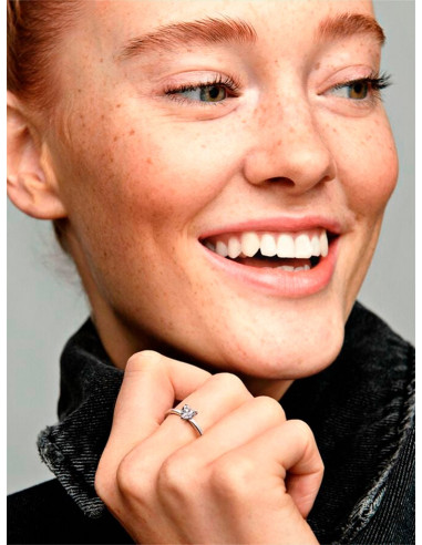 ANILLO PANDORA SOLITARIO CORAZÓN BRILLANTE 191165C01