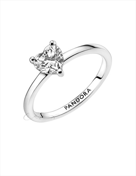 ANILLO PANDORA SOLITARIO CORAZÓN BRILLANTE 191165C01