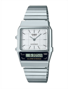 RELOJ UNISEX CASIO VINTAGE EDGY AQ-800E-7AEF PLATEADO