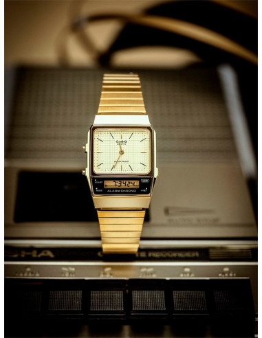 RELOJ UNISEX CASIO VINTAGE EDGY AQ-800EG-9AEF DORADO