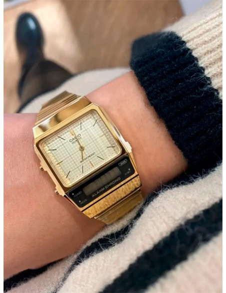 RELOJ UNISEX CASIO VINTAGE EDGY AQ-800EG-9AEF DORADO