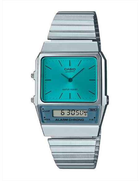 RELOJ UNISEX CASIO VINTAGE EDGY AQ-800EC-2AEF PLATEADO