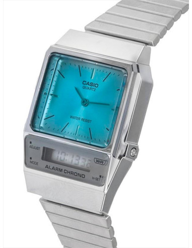 RELOJ UNISEX CASIO VINTAGE EDGY AQ-800EC-2AEF PLATEADO