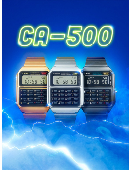 RELOJ UNISEX CASIO VINATGE CALCULADORA CA-500WEGG-1BEF GRIS