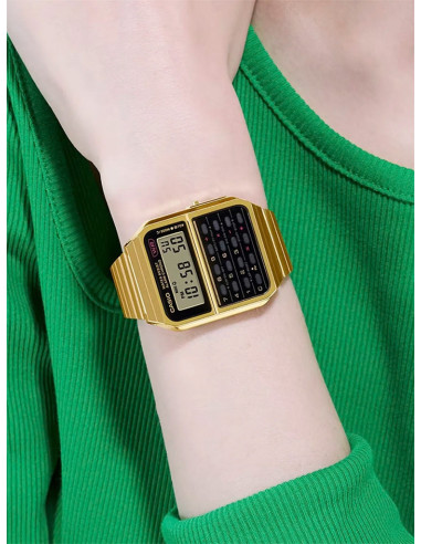 RELOJ UNISEX CASIO VINATGE CALCULADORA CA-500WEG-1AEF DORADO
