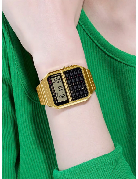 RELOJ UNISEX CASIO VINATGE CALCULADORA CA-500WEG-1AEF DORADO