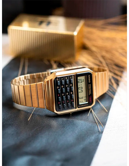 RELOJ UNISEX CASIO VINATGE CALCULADORA CA-500WEG-1AEF DORADO