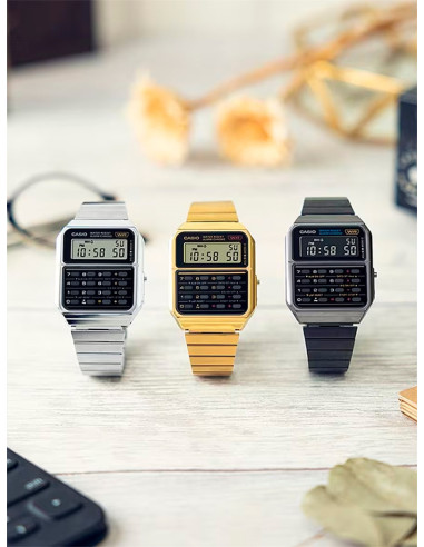 RELOJ UNISEX CASIO VINATGE CALCULADORA CA-500WEG-1AEF DORADO